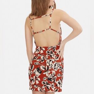 Free People Orange Open Back Mini Dress